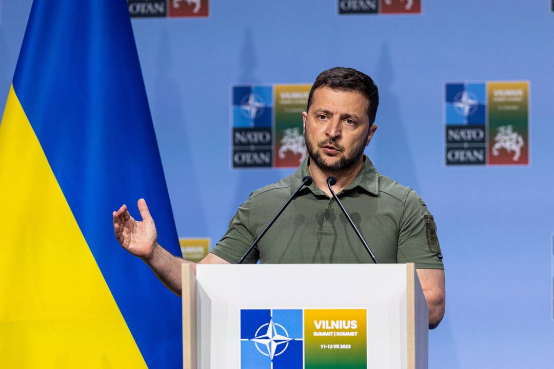 V. Zelenskio spaudos konferencija NATO viršūnių susitikime Vilniuje