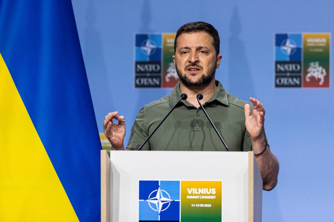 V. Zelenskio spaudos konferencija NATO viršūnių susitikime Vilniuje