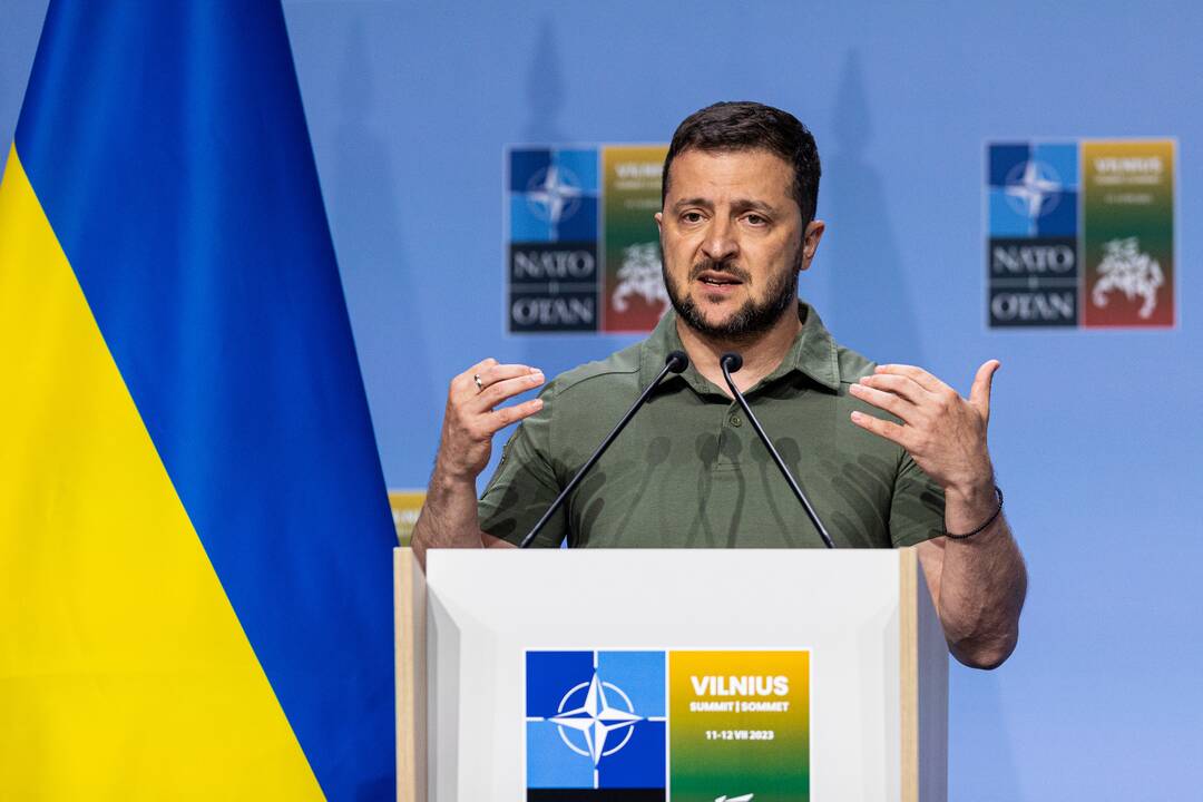 V. Zelenskio spaudos konferencija NATO viršūnių susitikime Vilniuje