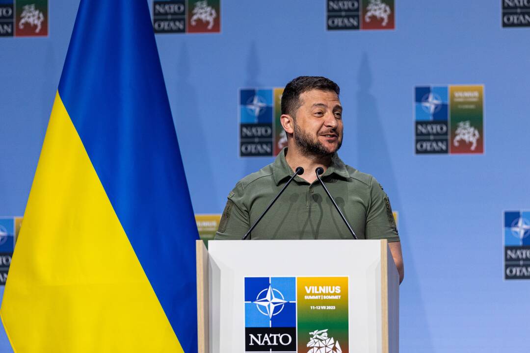 V. Zelenskio spaudos konferencija NATO viršūnių susitikime Vilniuje