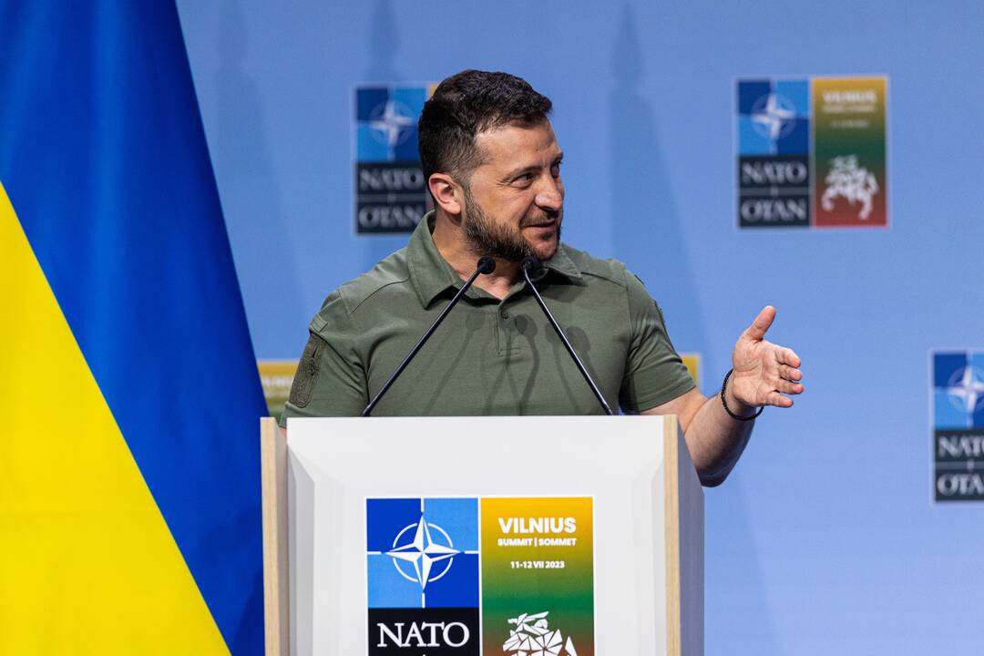 V. Zelenskio spaudos konferencija NATO viršūnių susitikime Vilniuje