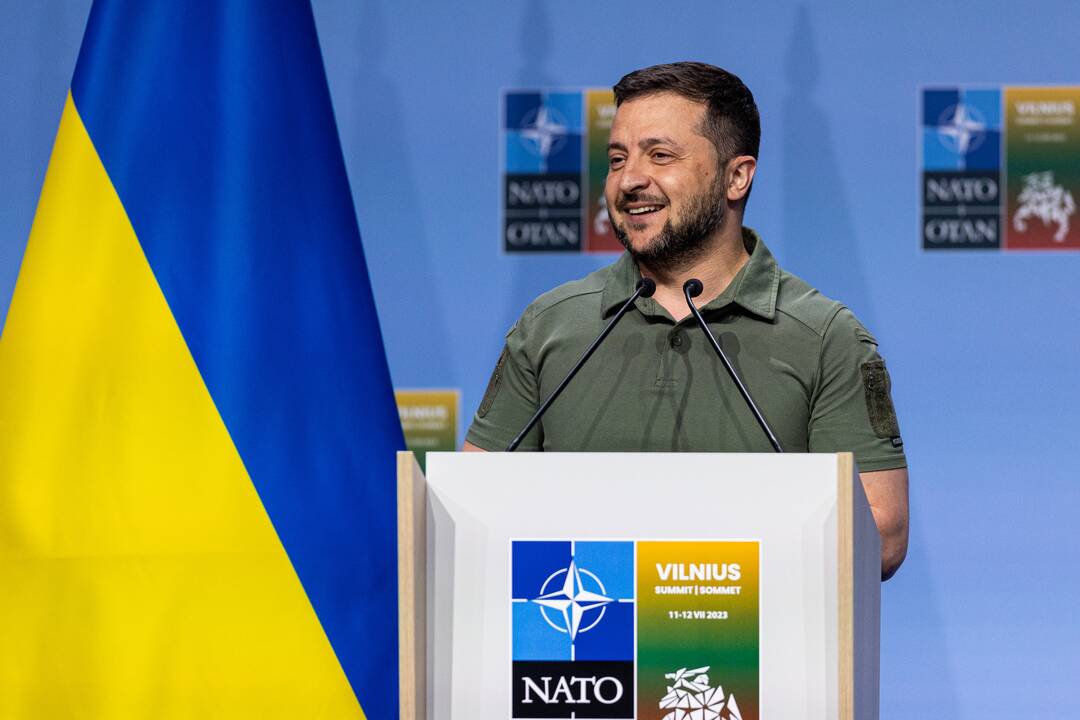 V. Zelenskio spaudos konferencija NATO viršūnių susitikime Vilniuje