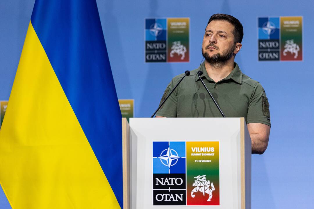 V. Zelenskio spaudos konferencija NATO viršūnių susitikime Vilniuje