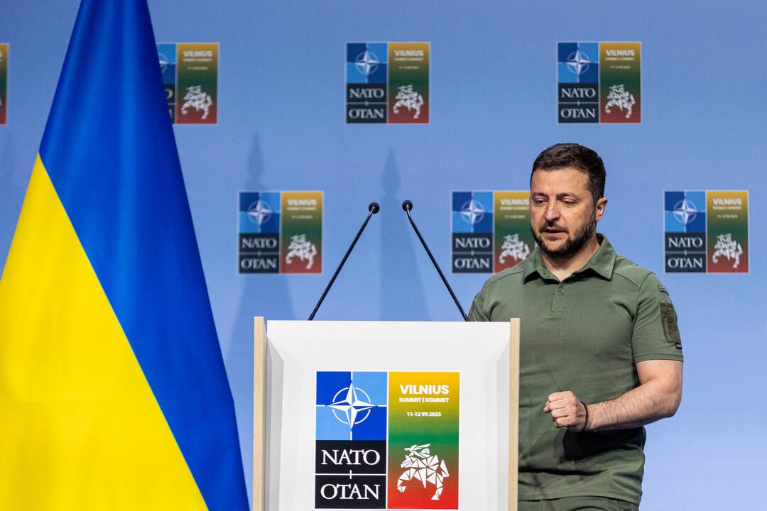 V. Zelenskio spaudos konferencija NATO viršūnių susitikime Vilniuje