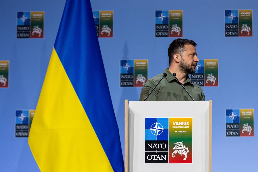 V. Zelenskio spaudos konferencija NATO viršūnių susitikime Vilniuje