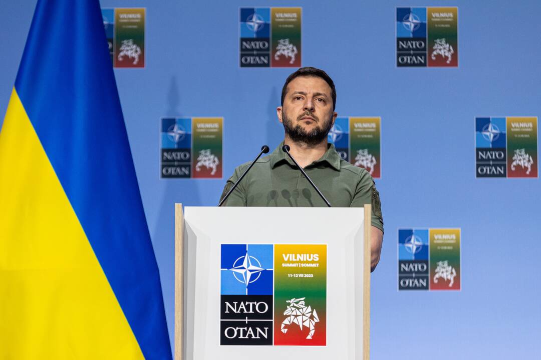 V. Zelenskio spaudos konferencija NATO viršūnių susitikime Vilniuje