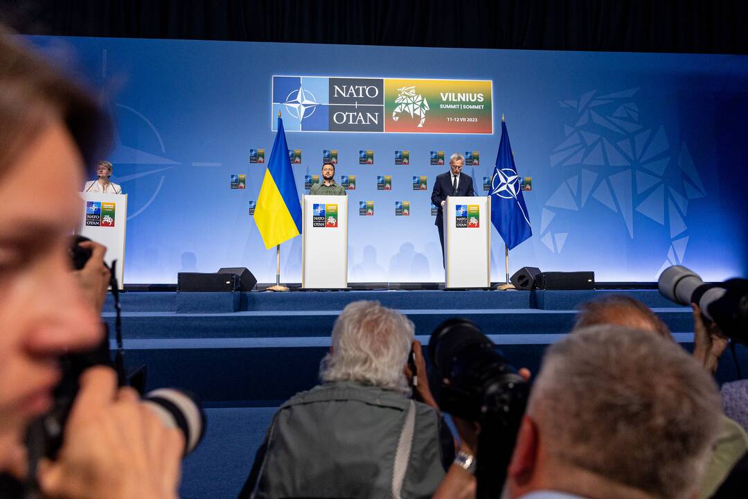 V. Zelenskio spaudos konferencija NATO viršūnių susitikime Vilniuje