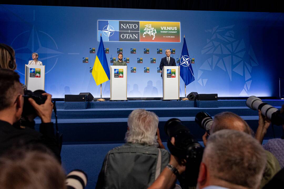 V. Zelenskio spaudos konferencija NATO viršūnių susitikime Vilniuje