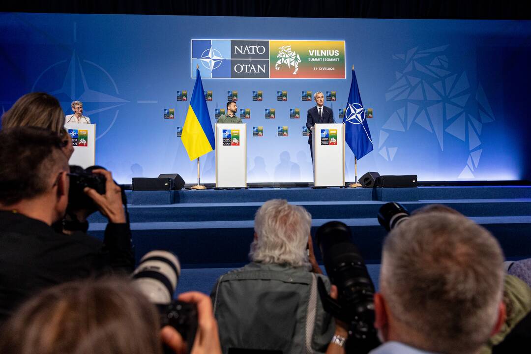 V. Zelenskio spaudos konferencija NATO viršūnių susitikime Vilniuje