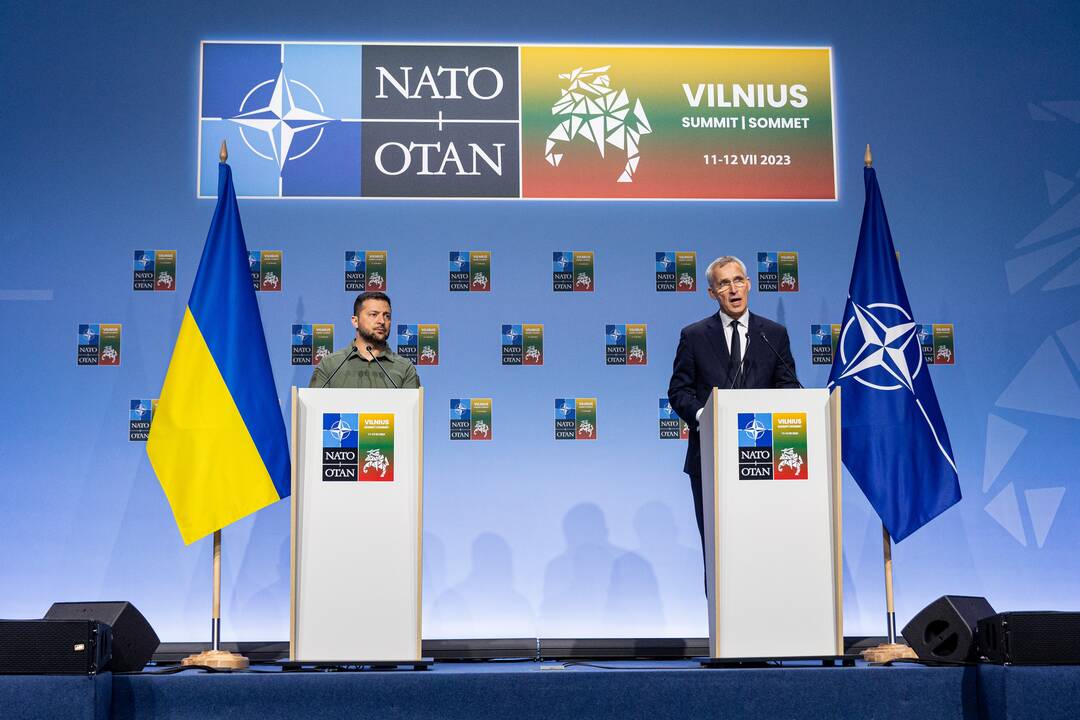 V. Zelenskio spaudos konferencija NATO viršūnių susitikime Vilniuje