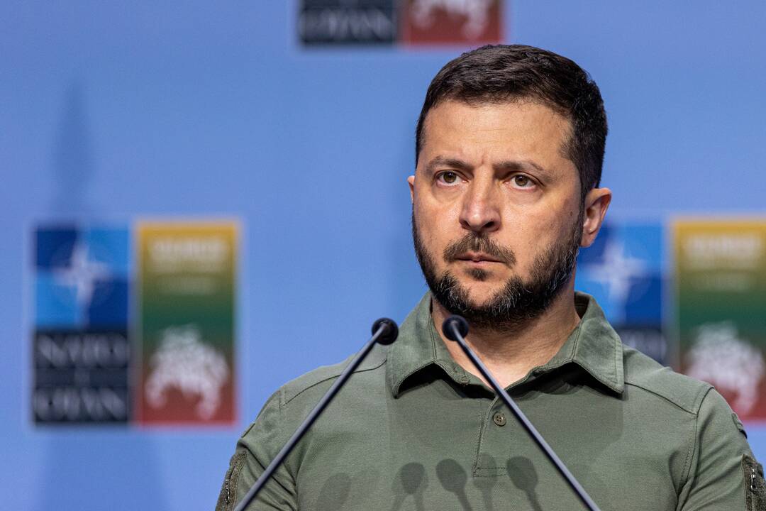 V. Zelenskio spaudos konferencija NATO viršūnių susitikime Vilniuje
