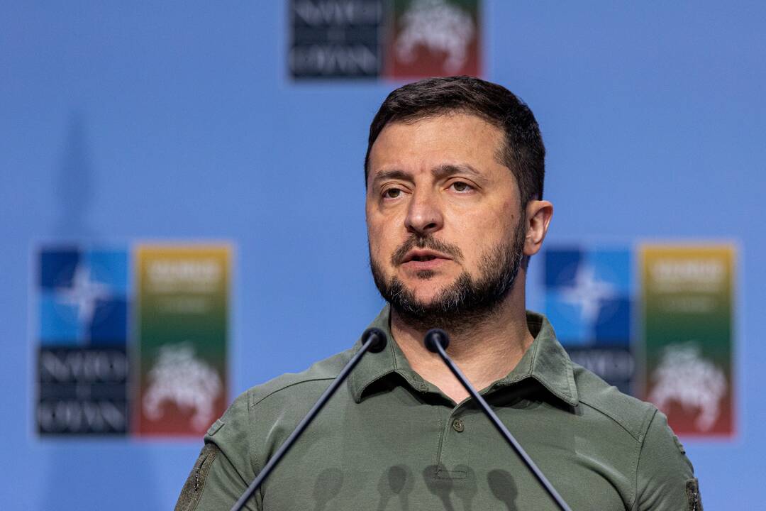 V. Zelenskio spaudos konferencija NATO viršūnių susitikime Vilniuje