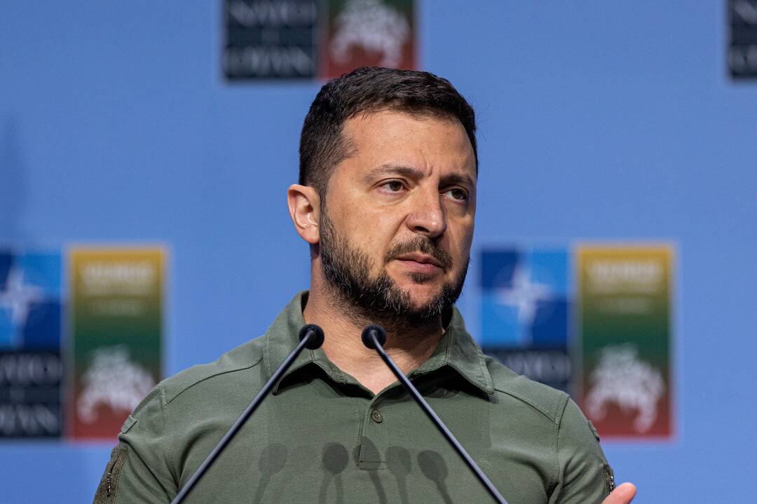 V. Zelenskio spaudos konferencija NATO viršūnių susitikime Vilniuje