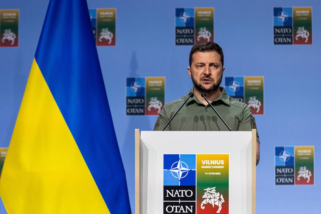 V. Zelenskio spaudos konferencija NATO viršūnių susitikime Vilniuje