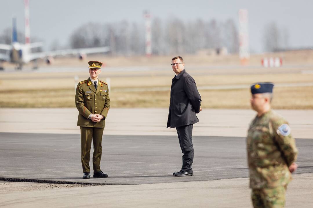 NATO oro policijos misiją Baltijos šalyse vykdančių pajėgų apsikeitimo ceremonija
