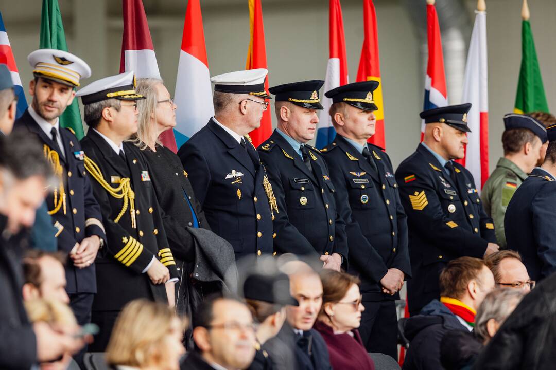 NATO oro policijos misiją Baltijos šalyse vykdančių pajėgų apsikeitimo ceremonija