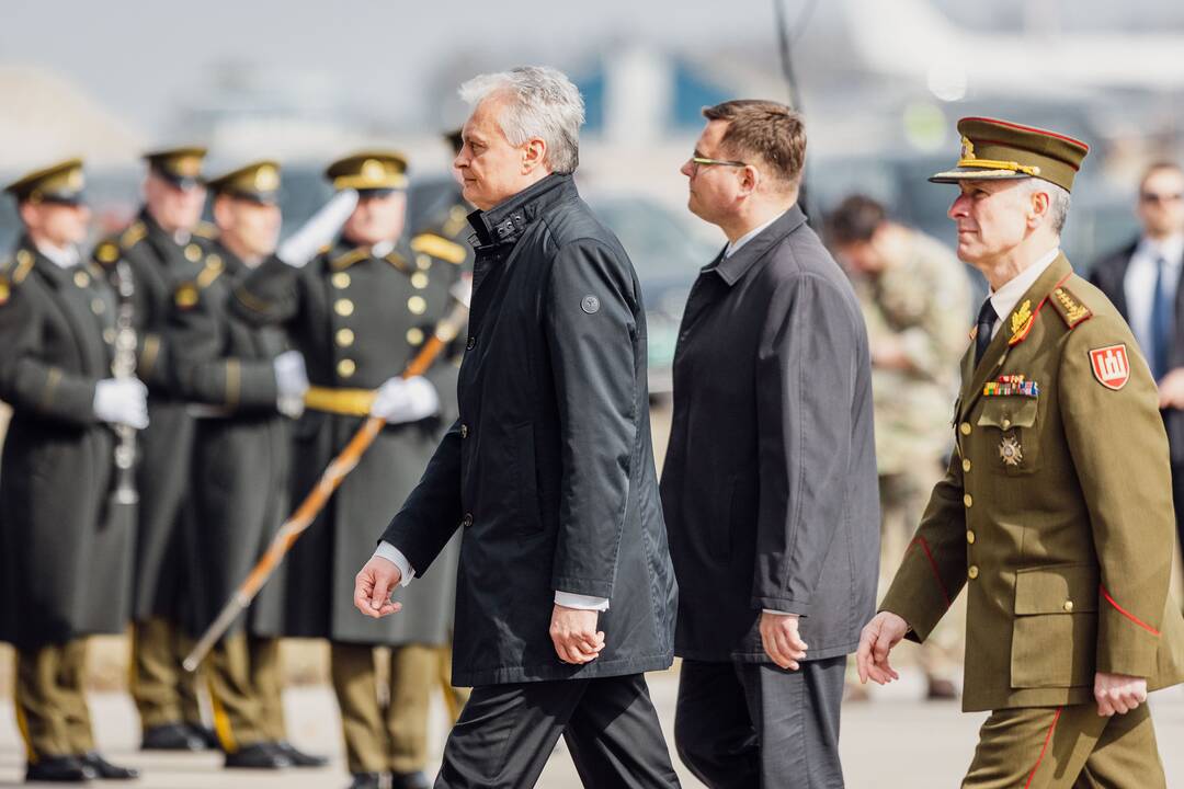 NATO oro policijos misiją Baltijos šalyse vykdančių pajėgų apsikeitimo ceremonija