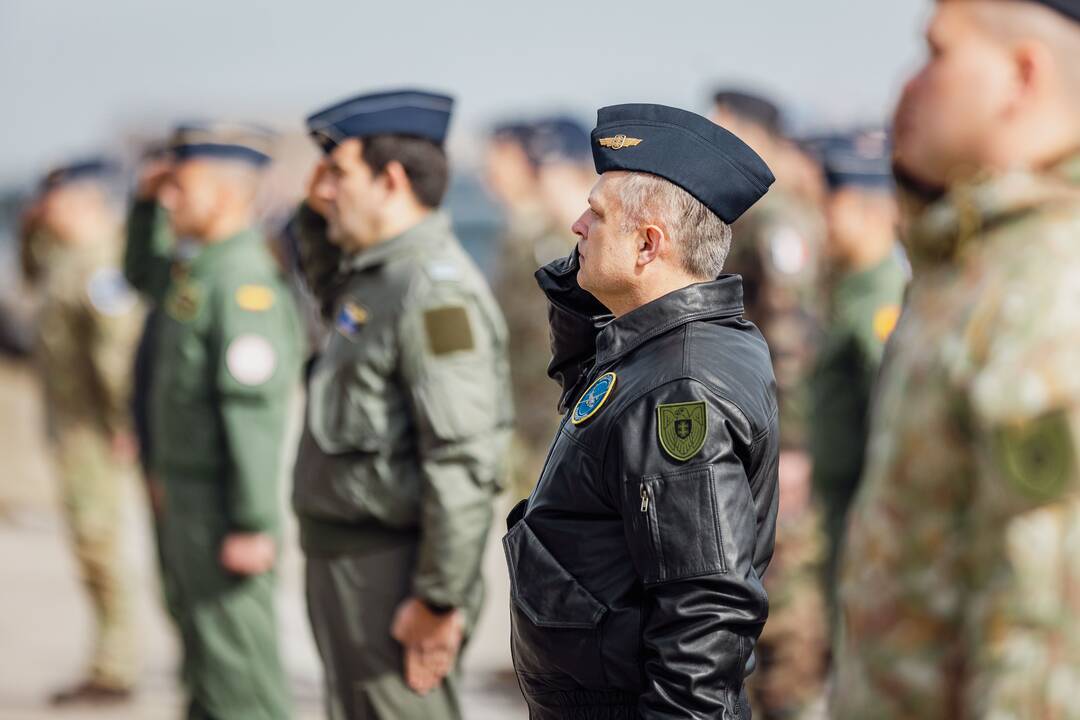NATO oro policijos misiją Baltijos šalyse vykdančių pajėgų apsikeitimo ceremonija
