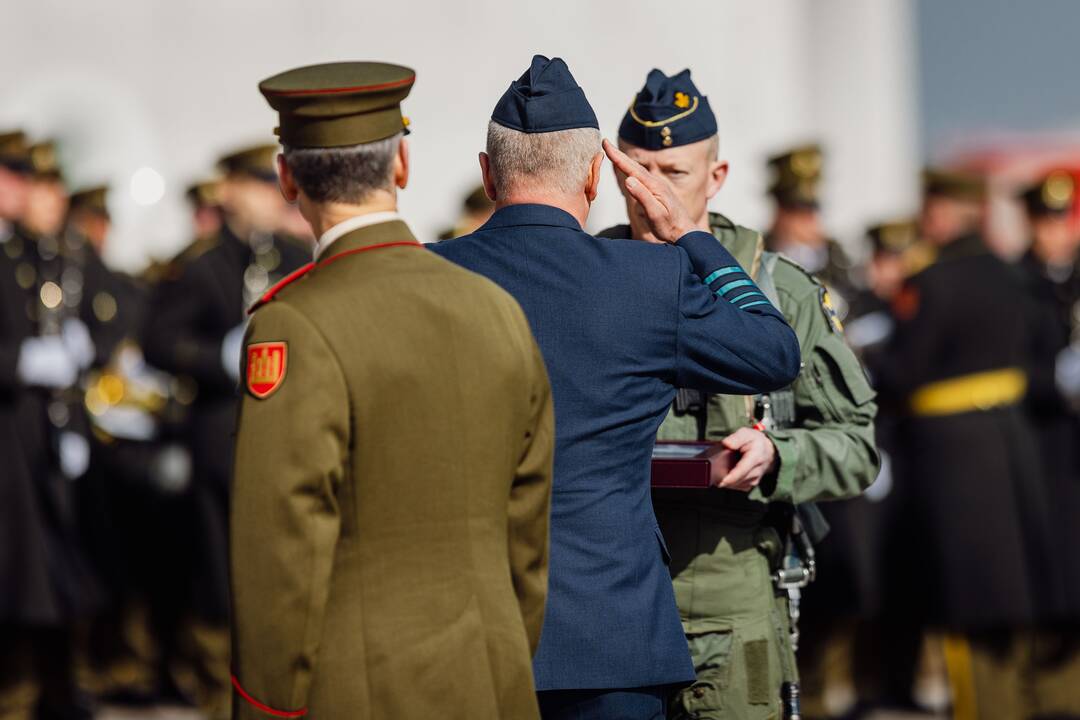 NATO oro policijos misiją Baltijos šalyse vykdančių pajėgų apsikeitimo ceremonija