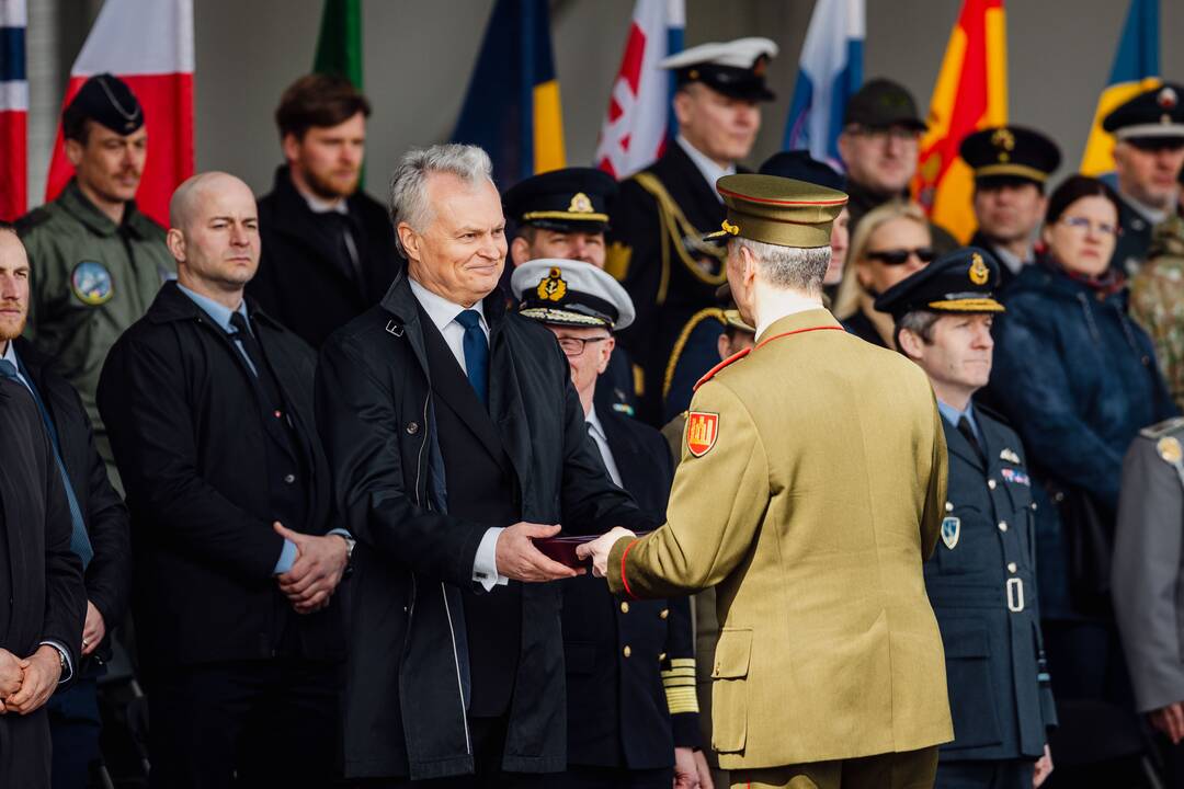 NATO oro policijos misiją Baltijos šalyse vykdančių pajėgų apsikeitimo ceremonija