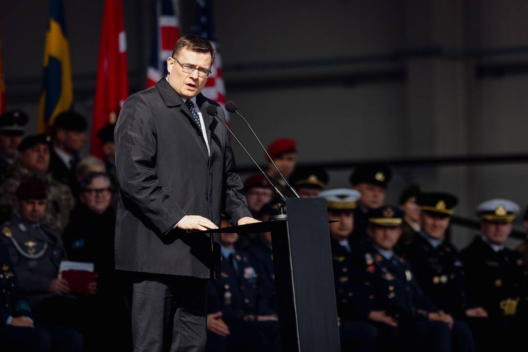NATO oro policijos misiją Baltijos šalyse vykdančių pajėgų apsikeitimo ceremonija