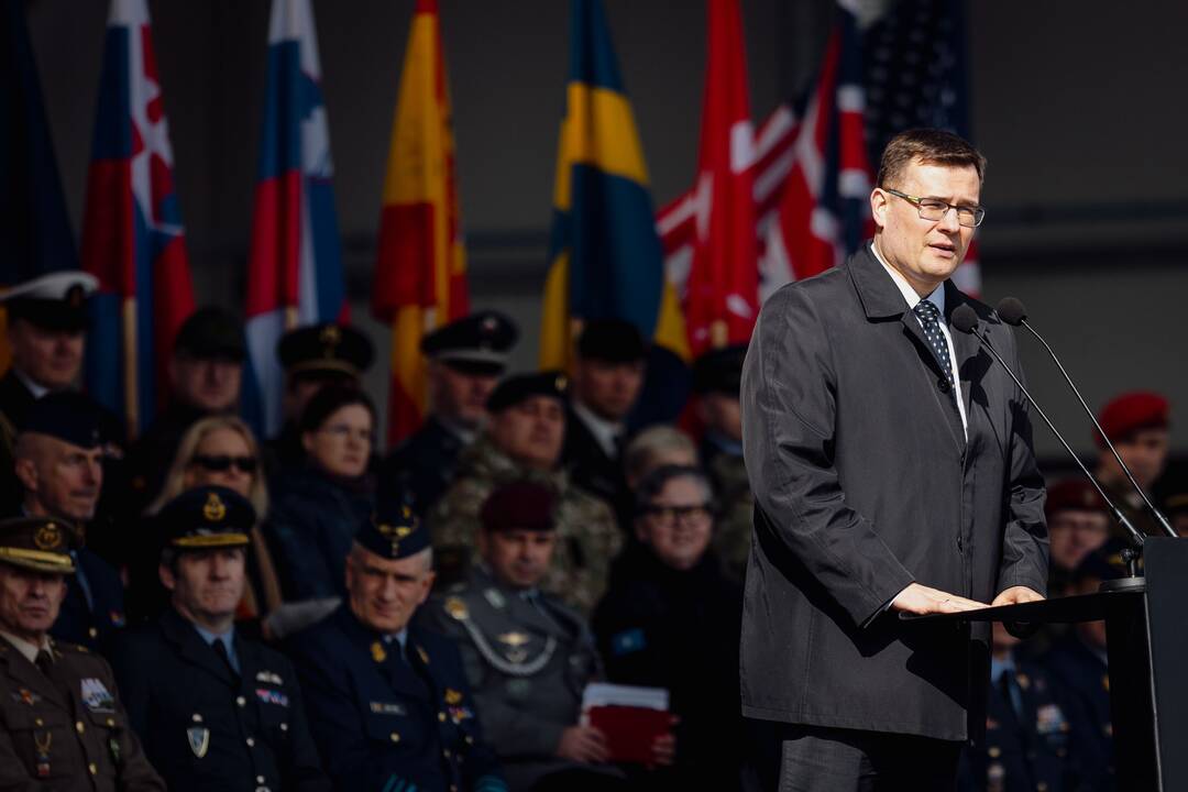 NATO oro policijos misiją Baltijos šalyse vykdančių pajėgų apsikeitimo ceremonija