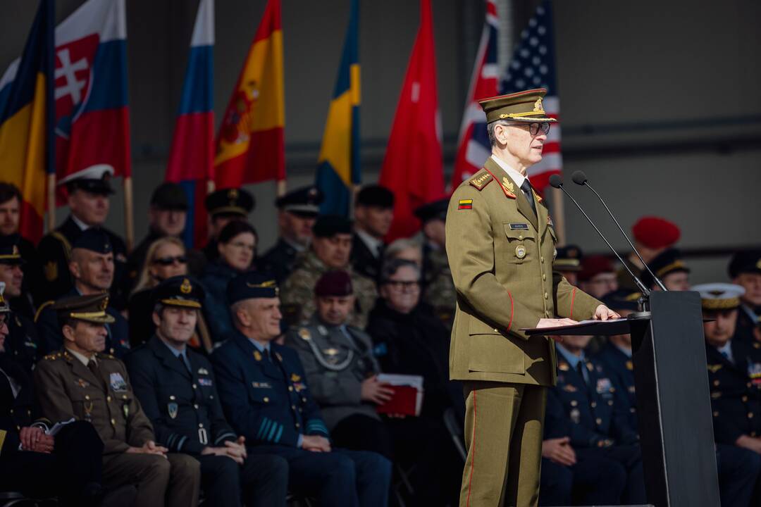 NATO oro policijos misiją Baltijos šalyse vykdančių pajėgų apsikeitimo ceremonija