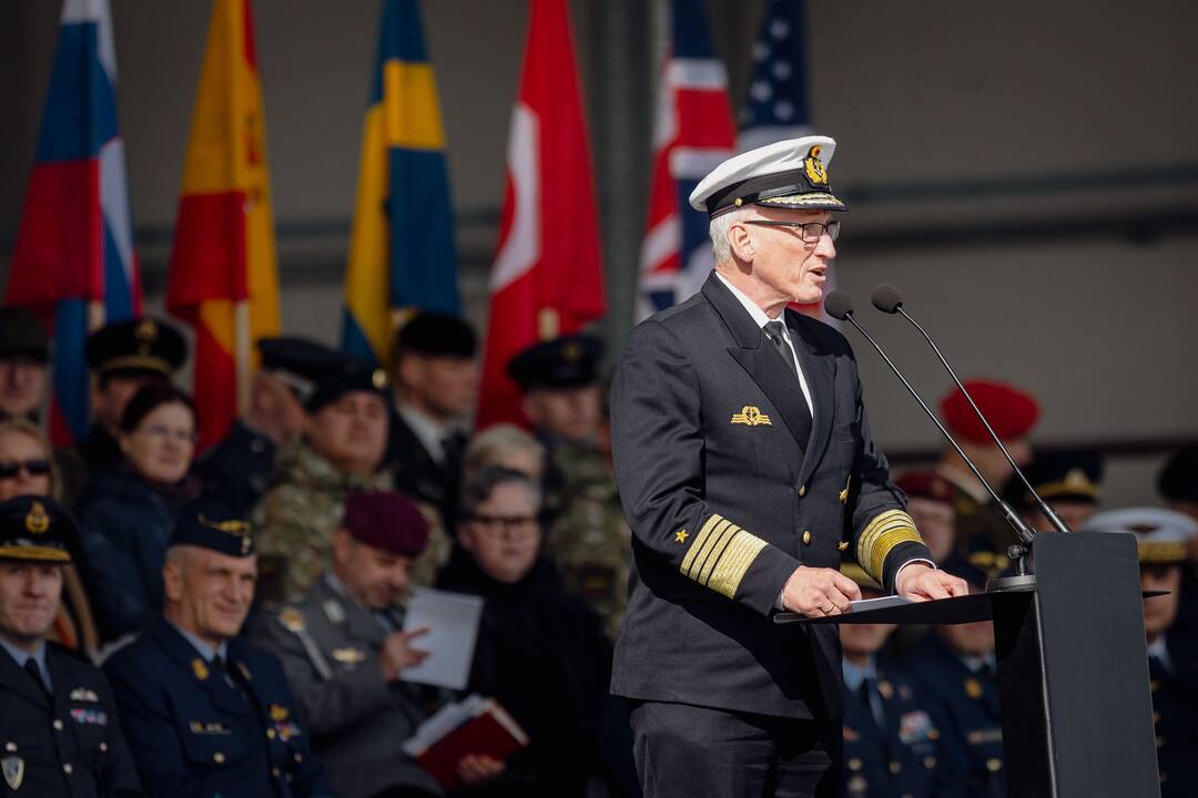 NATO oro policijos misiją Baltijos šalyse vykdančių pajėgų apsikeitimo ceremonija