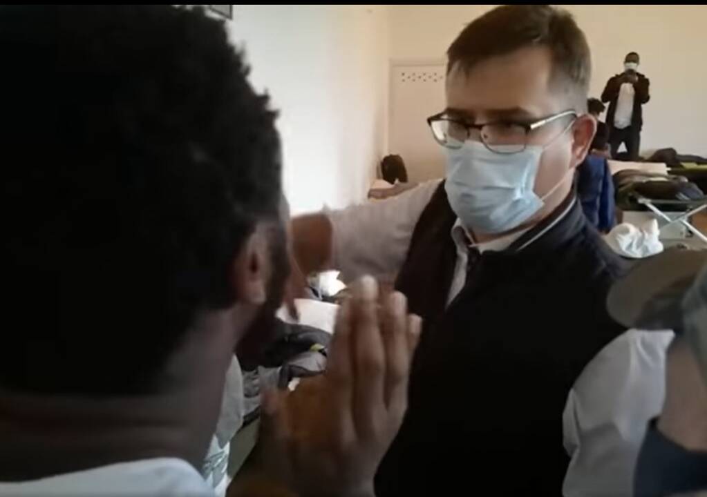 L. Kasčiūnas stovykloje susiginčijo su migrantais