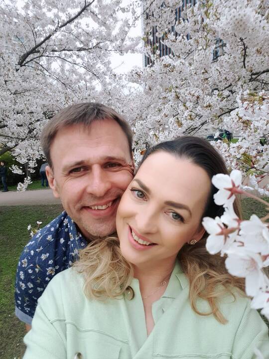 Jurga Anusauskienė su mylimuoju Nerijumi 