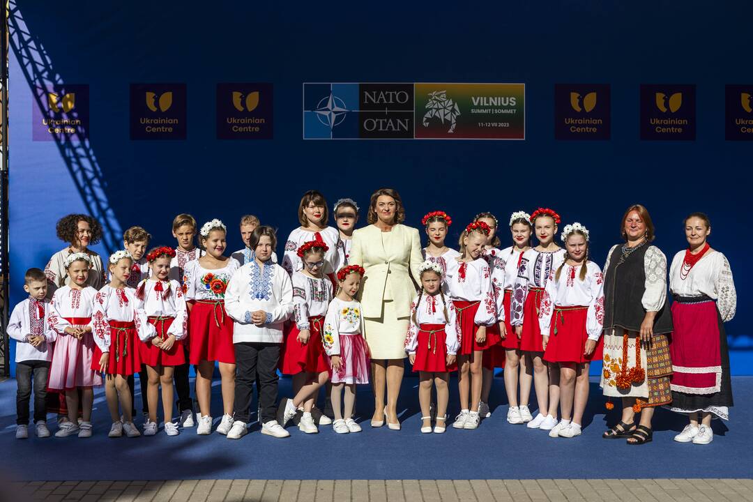 D. Nausėdienės ir O. Zelenskos priėmimas Ukrainos centre