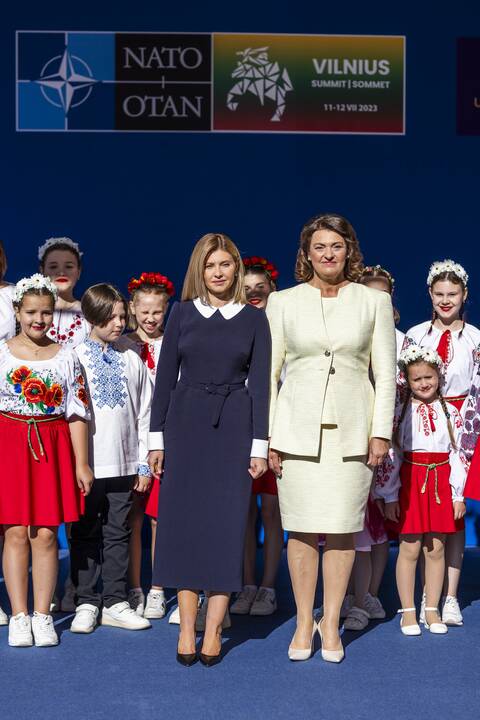 D. Nausėdienės ir O. Zelenskos priėmimas Ukrainos centre