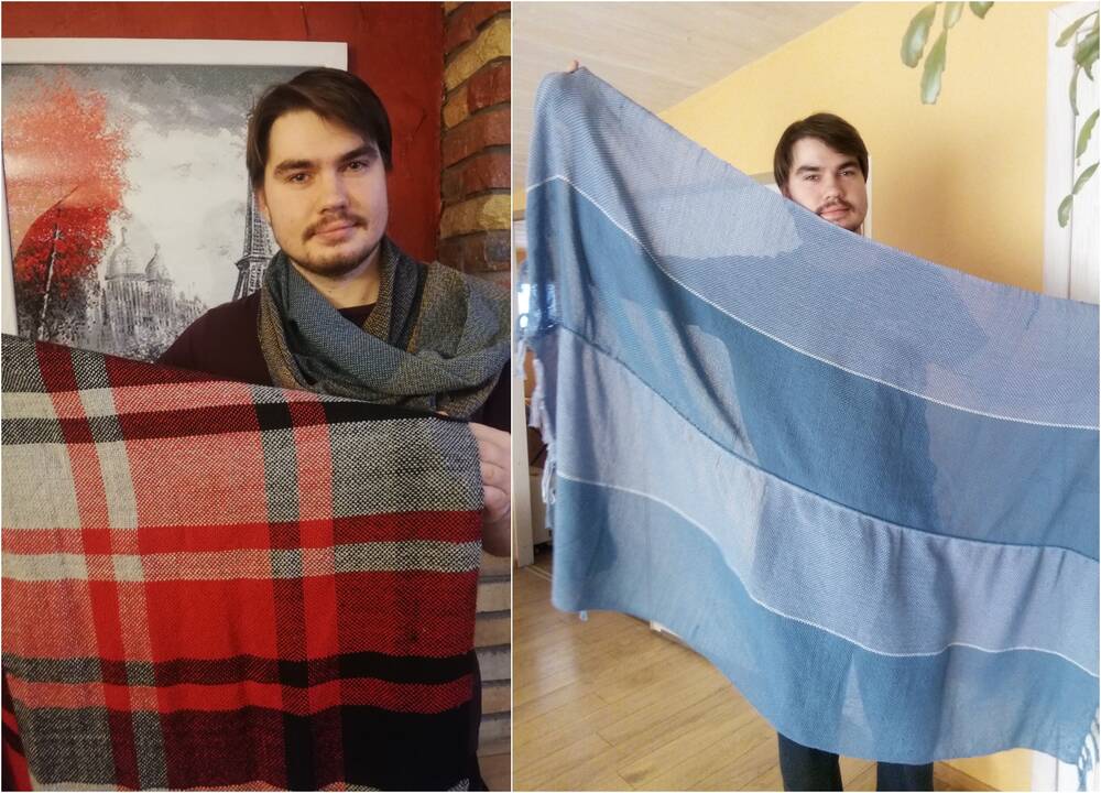 Atsarga: liaudies išmintis byloja, kad batsiuvys dažnai lieka be batų, tačiau T.Daugėla žiemą tikrai nešals – turi pasilikęs du paties austus šalikus. 
