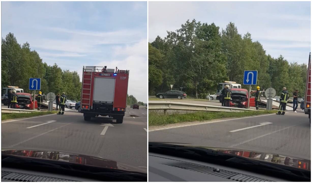 Netoli Karmėlavos – dviejų lengvųjų automobilių avarija