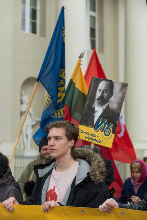 Keli šimtai žmonių žygiavo tautininkų eitynėse Vilniuje
