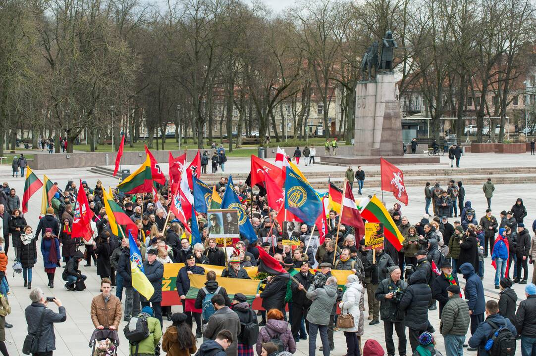 Keli šimtai žmonių žygiavo tautininkų eitynėse Vilniuje