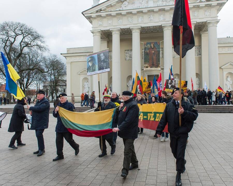 Keli šimtai žmonių žygiavo tautininkų eitynėse Vilniuje