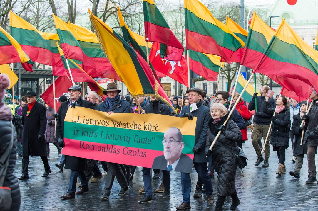Keli šimtai žmonių žygiavo tautininkų eitynėse Vilniuje