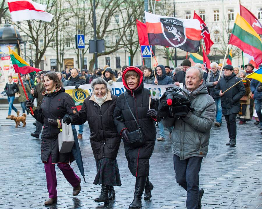 Keli šimtai žmonių žygiavo tautininkų eitynėse Vilniuje