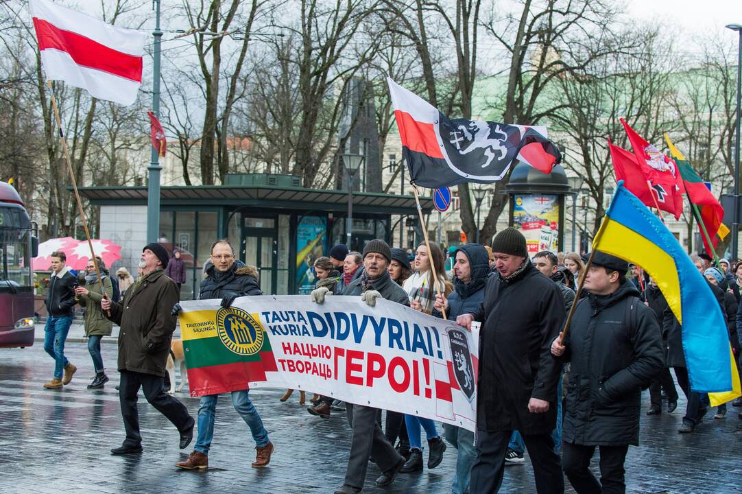 Keli šimtai žmonių žygiavo tautininkų eitynėse Vilniuje