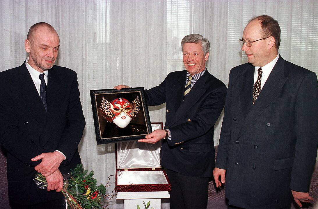 Oskaras Koršunovas (kairėje), Eimuntas Nekrošius, Andrius Mamontovas
