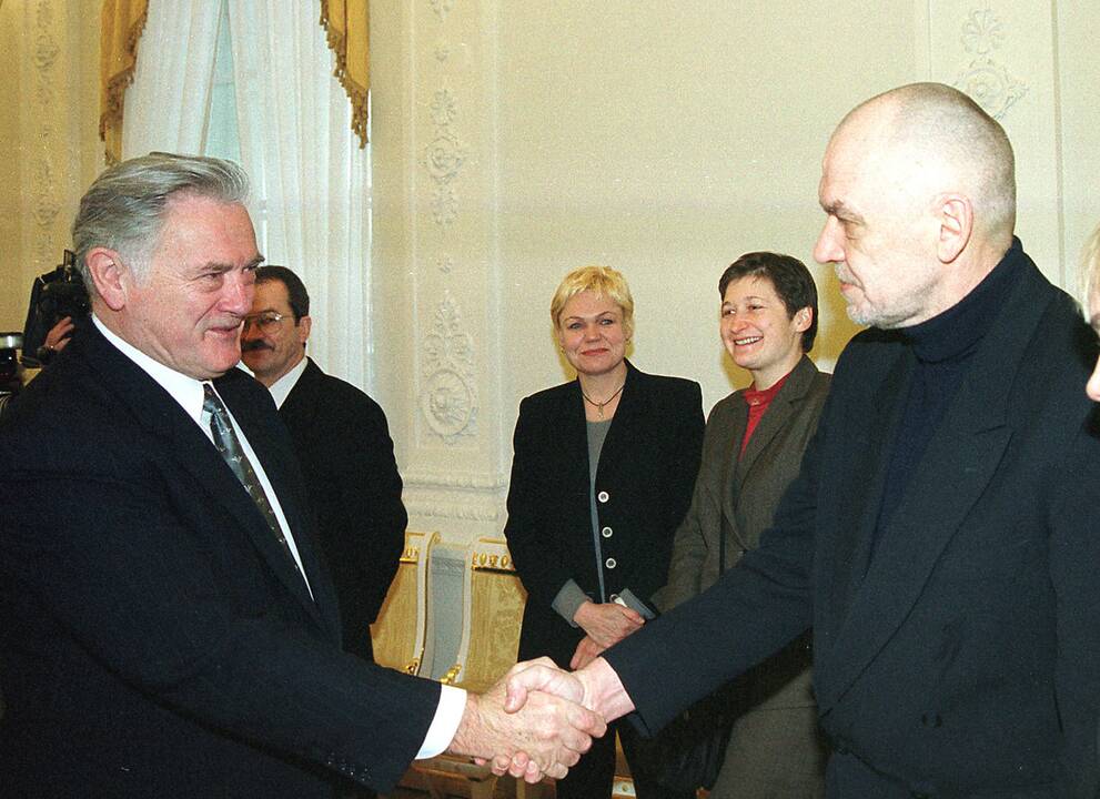 Oskaras Koršunovas (kairėje), Eimuntas Nekrošius, Andrius Mamontovas