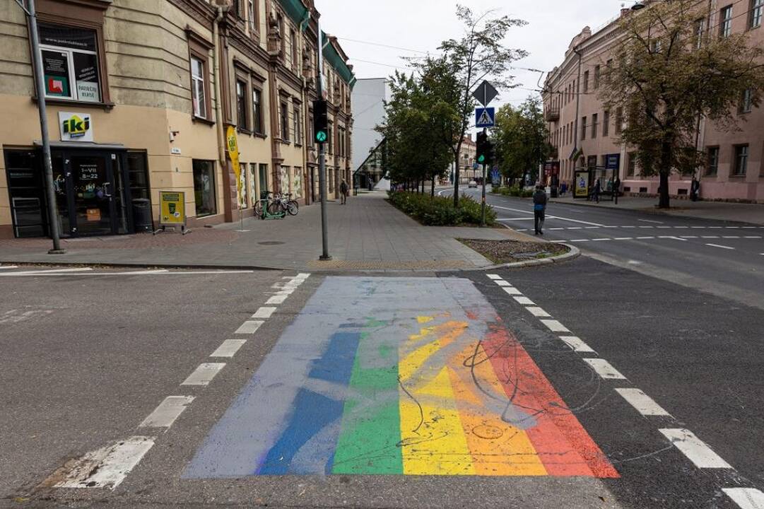 Vaivorykštės spalvų perėją pilkais dažais uždažęs vilnietis lieka nuteistas