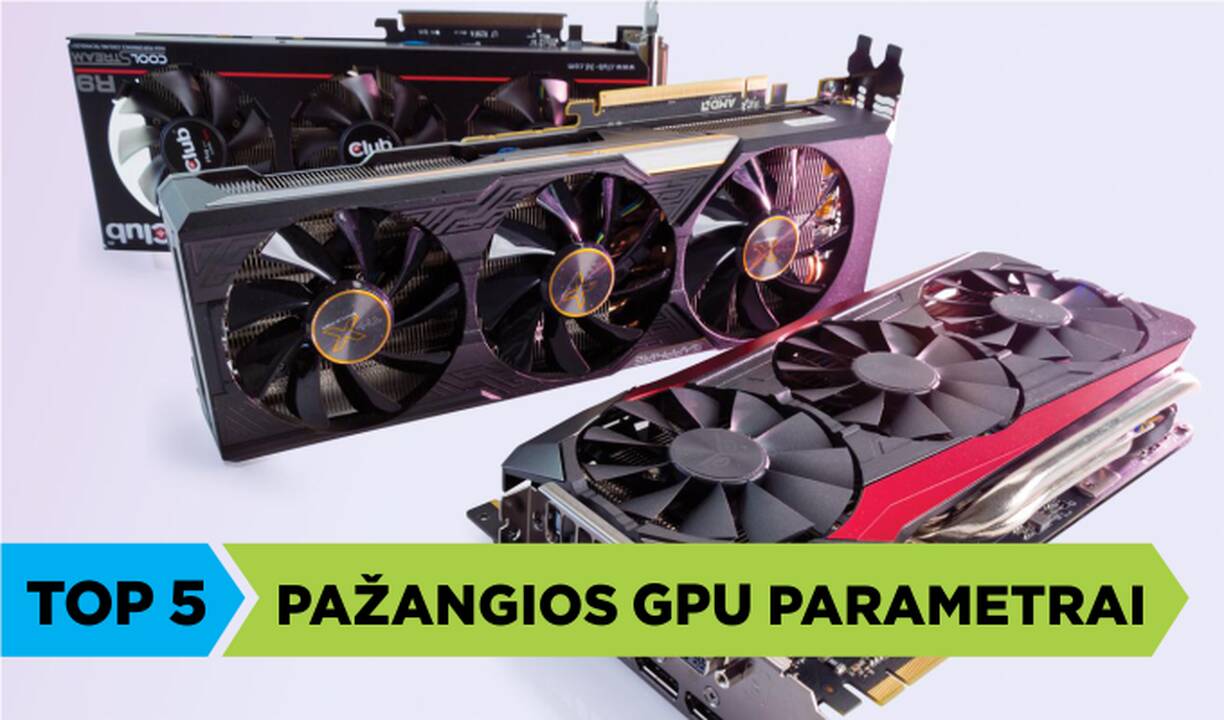 Penki galingos ir pažangios vaizdo plokštės parametrai