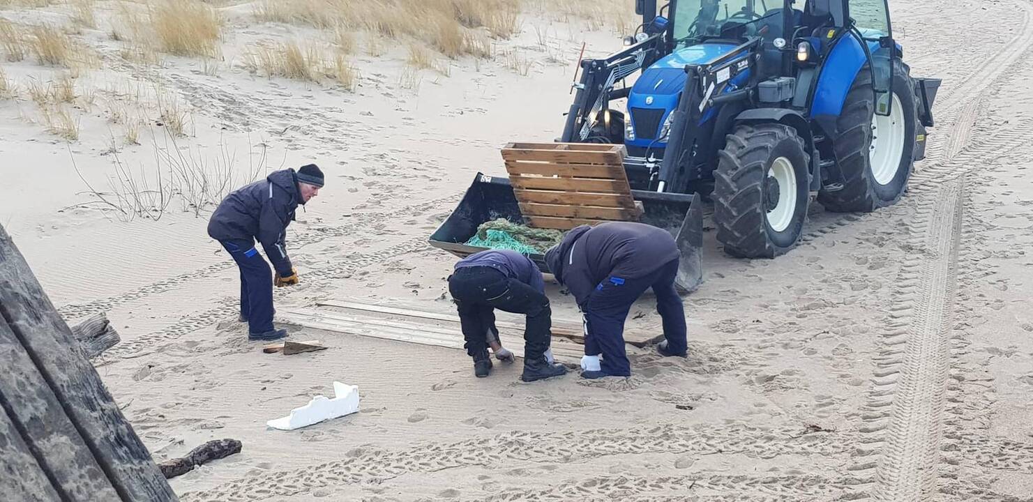 Tvarkosi: paplūdimiuose darbo netrūksta net žiemą.