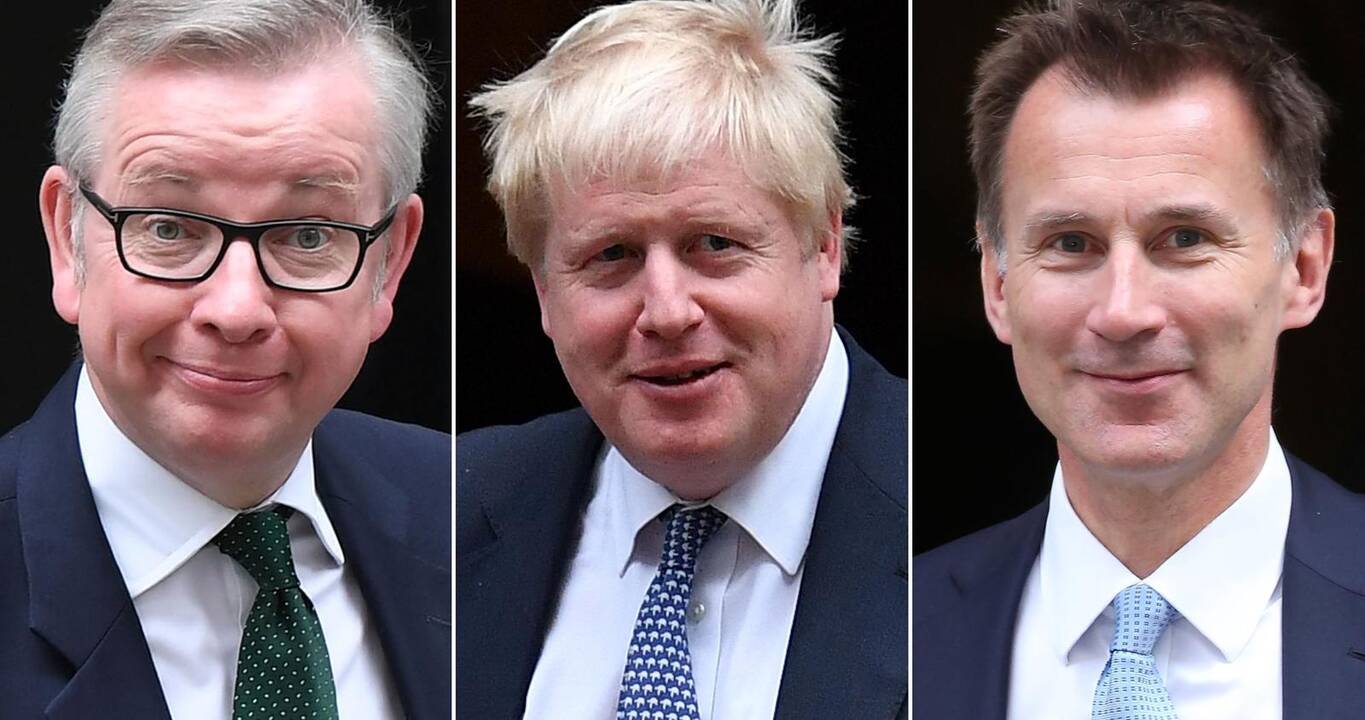 Michaelas Gove'as, Borisas Johnsonas (viduryje), Jeremy Huntas