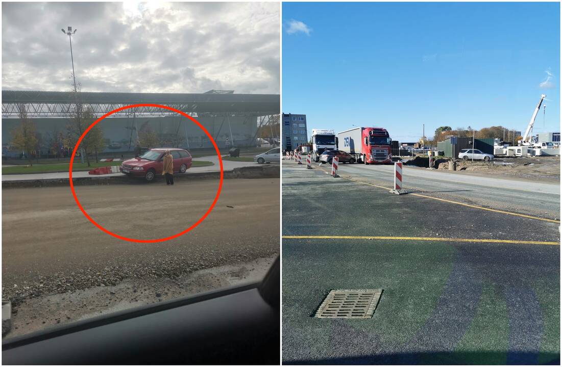 Avarijos: savaitgalį estakados statybos vietoje nuo kelio nulėkė "Volvo", kita avarija įvyko pačioje sankryžoje.