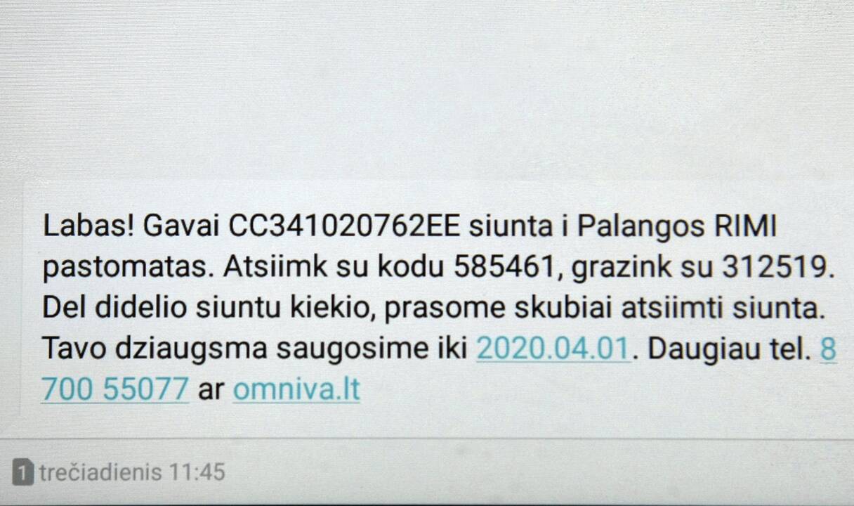 Realybė: iš siuntinių gabenimo bendrovės gautos trumposios žinutės patinka ne visiems klientams – akis bado klaidos ir familiarumas.