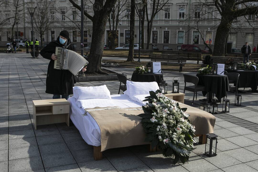 Protestas Vilniuje „Paskutinė verslo vakarienė“