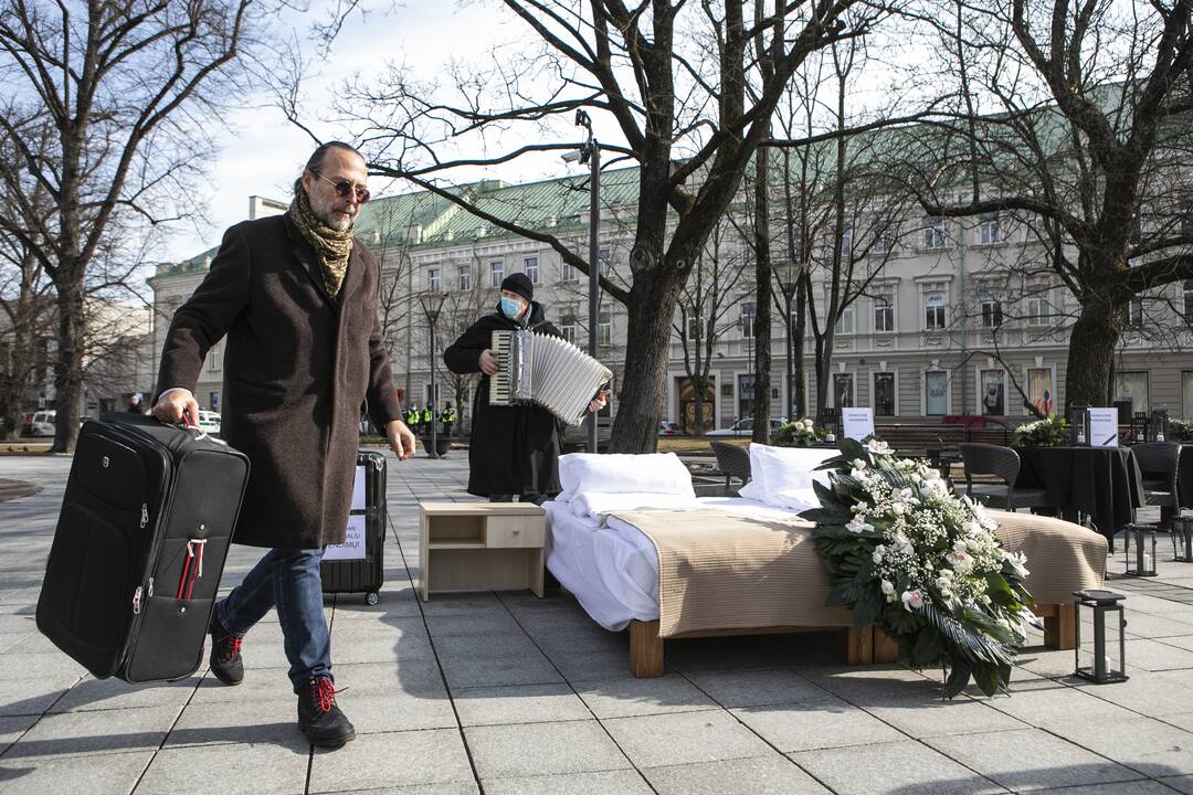 Protestas Vilniuje „Paskutinė verslo vakarienė“